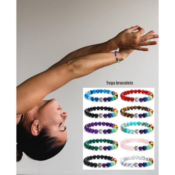 Charming 10PC Tree of Life Chakra Bracelets - Embrace Positive Energy & Healing - Picture 6 of 7